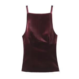 Elegant Velvet Tank Tops