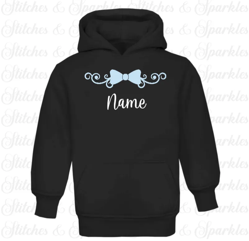 Embroidered Bow Design - Pull on Hoodie