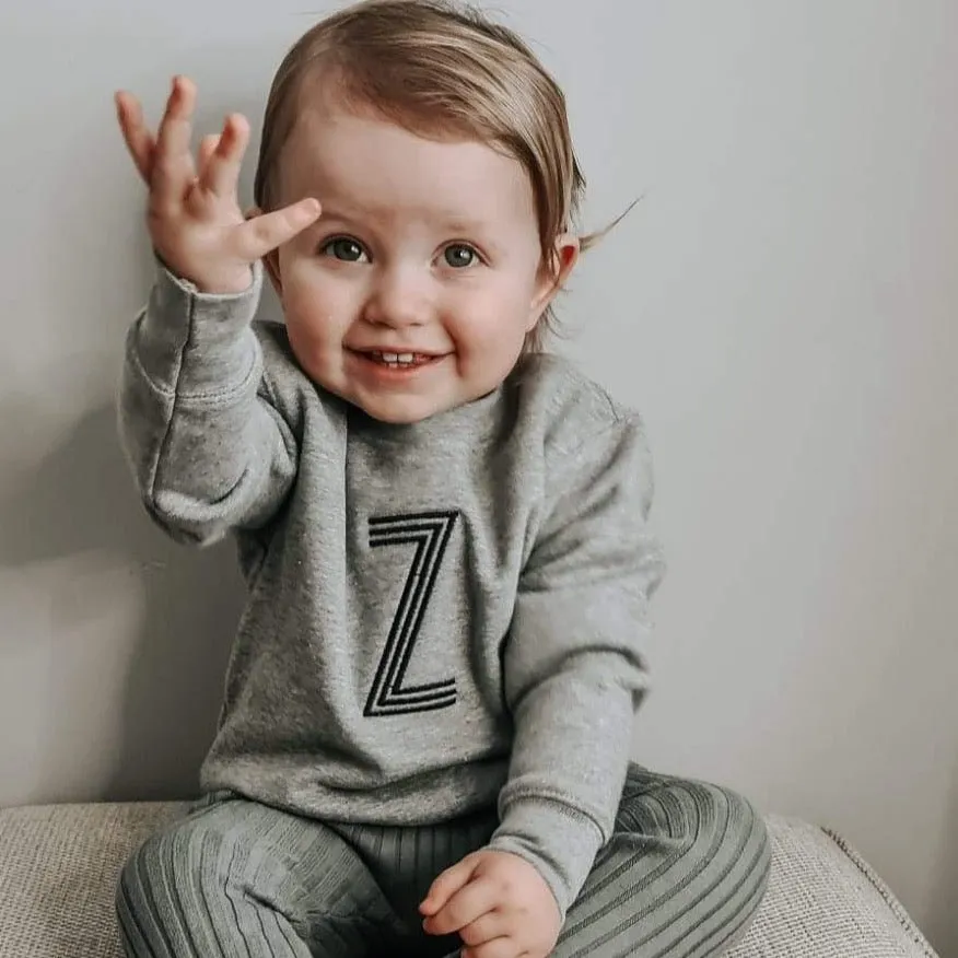 Embroidered Initial Sweater