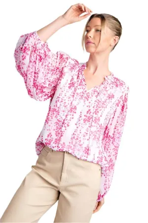 Floral Printed Bubble Sleeve Top
