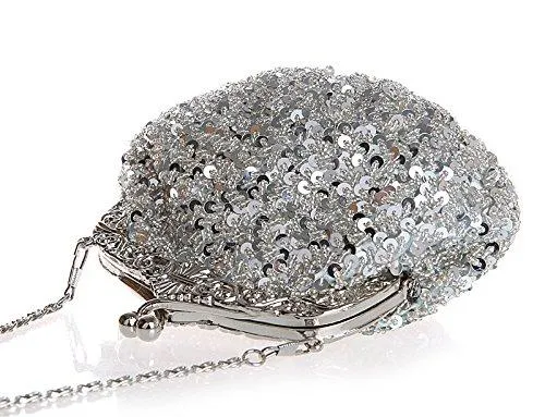 Fully Sequined Mesh Beaded Antique Style Evening Formal Clutch Purse|JaosWish