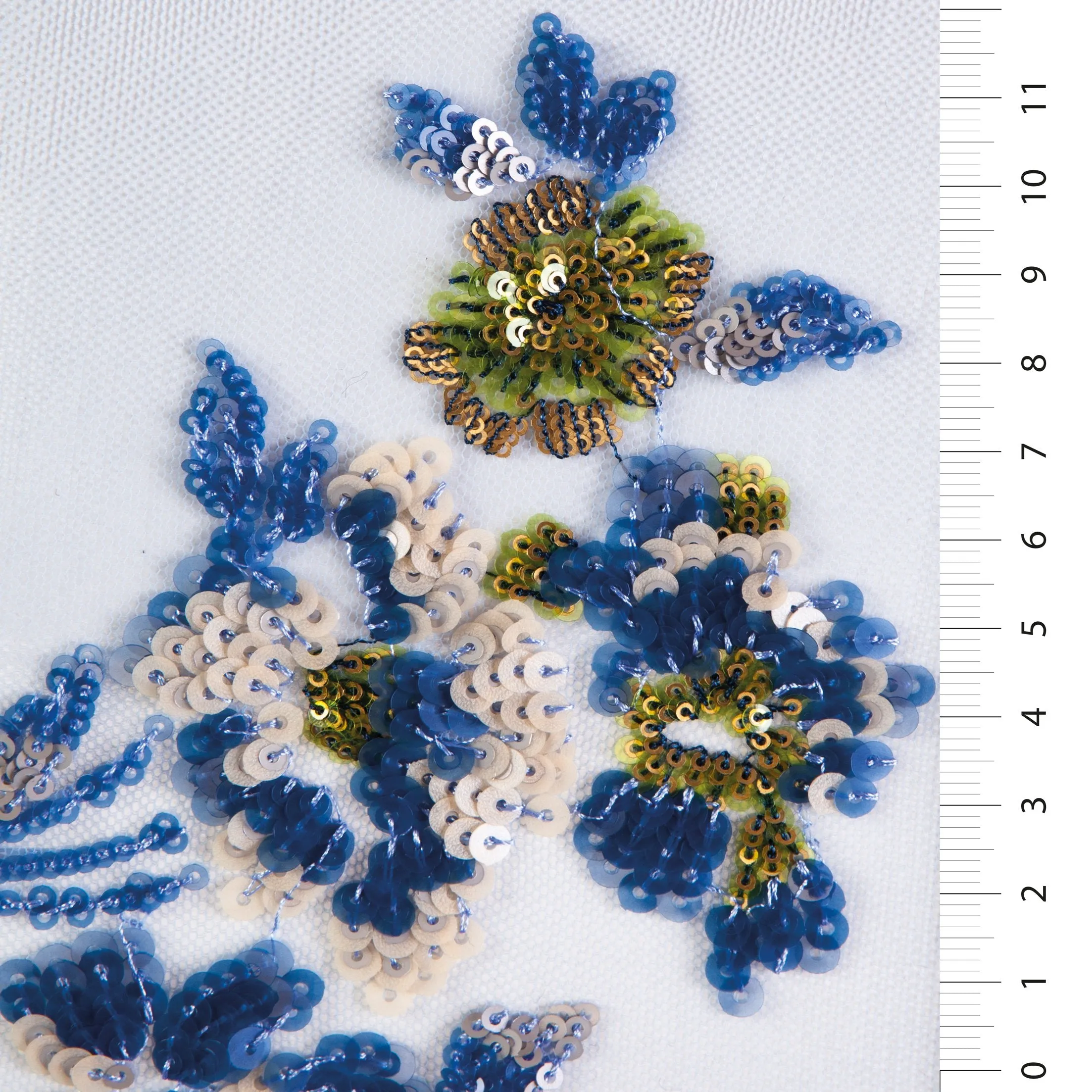 Glamorous Floral Colorful Sequin Embroidered Knit Tulle Fabric