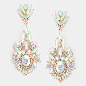 Gold & AB Chandelier Earrings "Victoria" |  237306