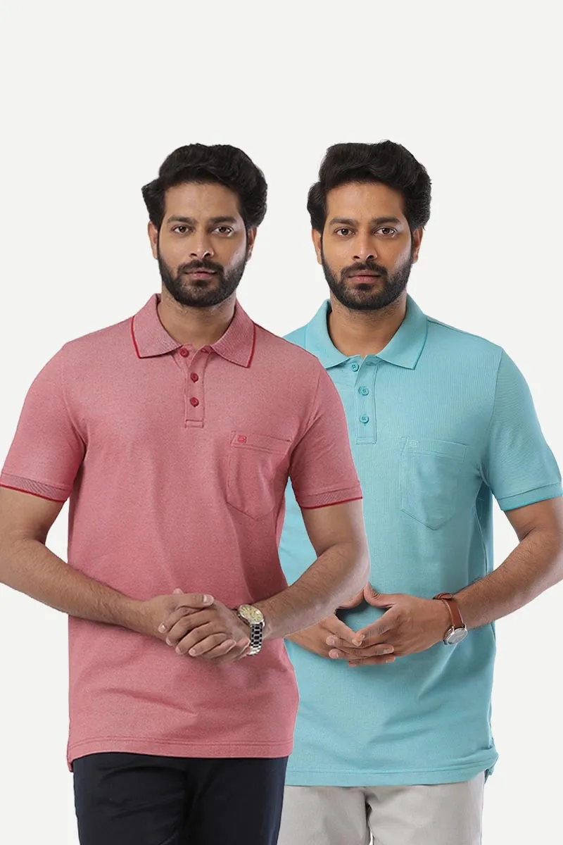 Golf Polo - Collar T-Shirts Pack Of 2 Combo For Men | Ariser