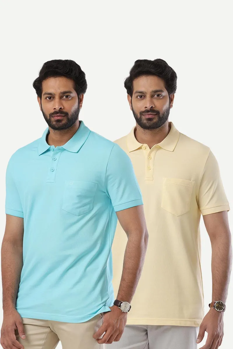 Golf Polo - Collar T-Shirts Pack Of 2 Combo For Men | Ariser