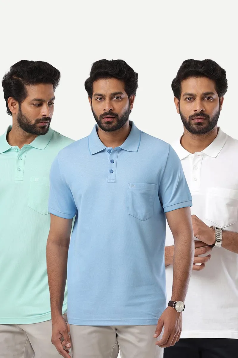 Golf Polo - Collar T-Shirts Pack Of 3 Combo For Men | Ariser