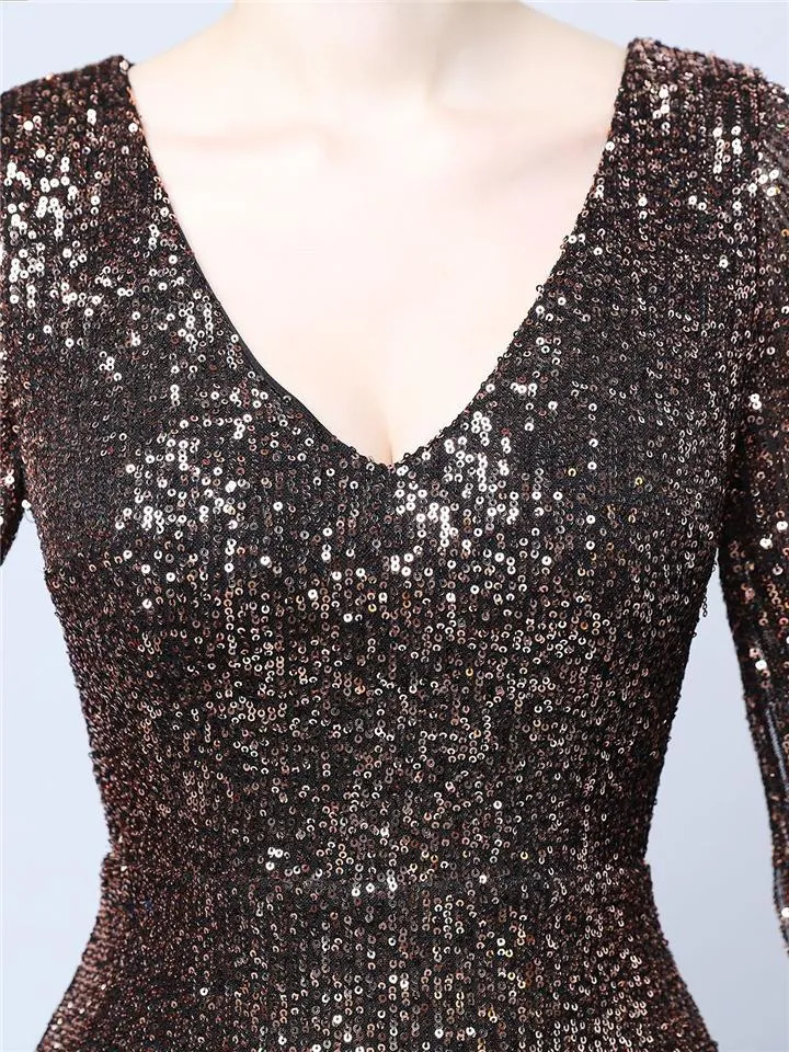 Gorgeous Sequined Mermaid Maxi Dress for Evening Party