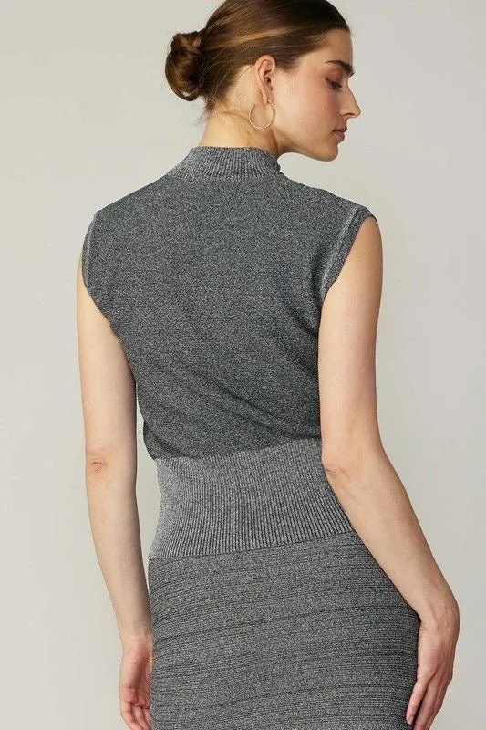 Grey Half Zip Sweater Vest