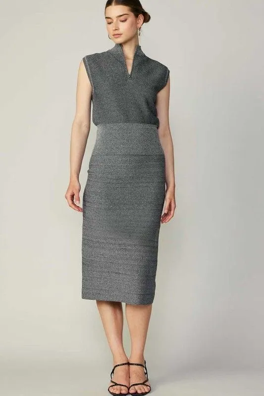 Grey Half Zip Sweater Vest