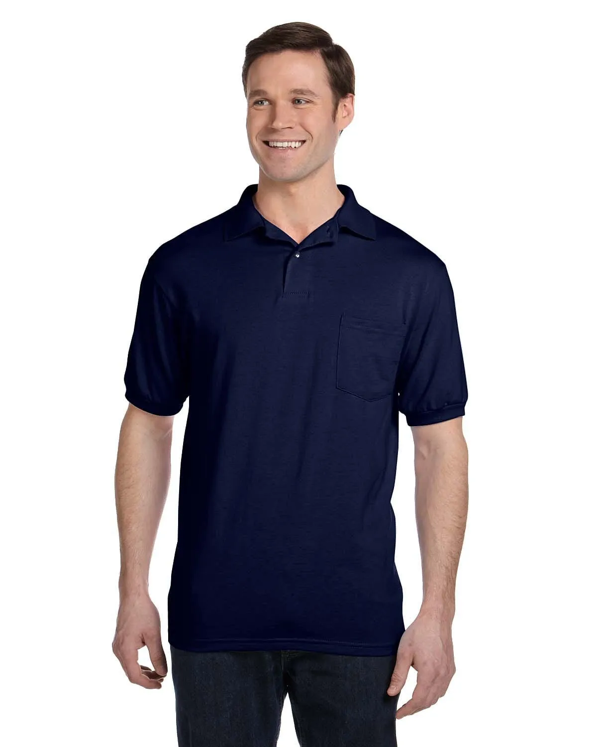 Hanes 50/50 Jersey Knit Pocket Polo Shirt