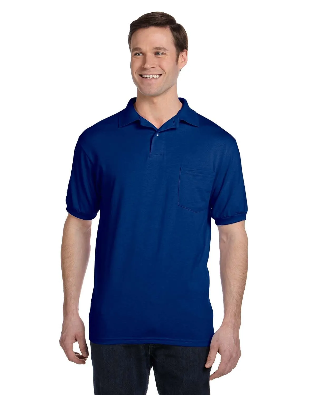 Hanes 50/50 Jersey Knit Pocket Polo Shirt