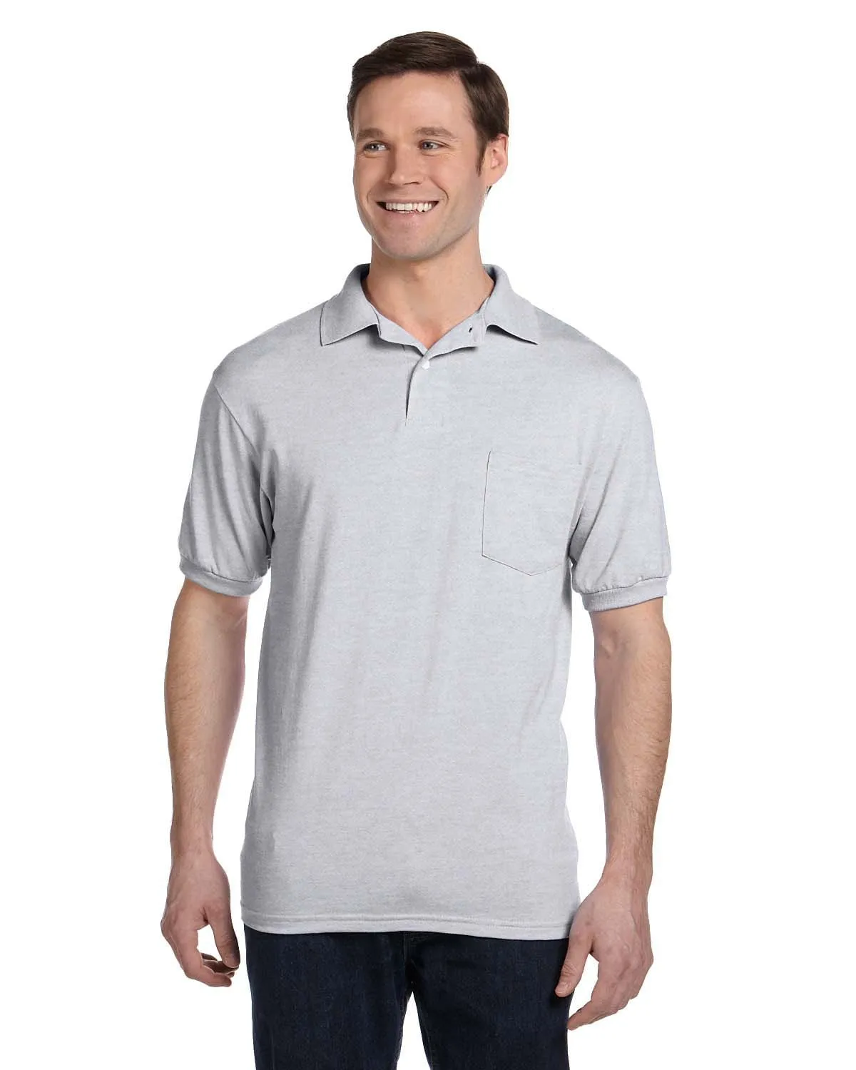 Hanes 50/50 Jersey Knit Pocket Polo Shirt
