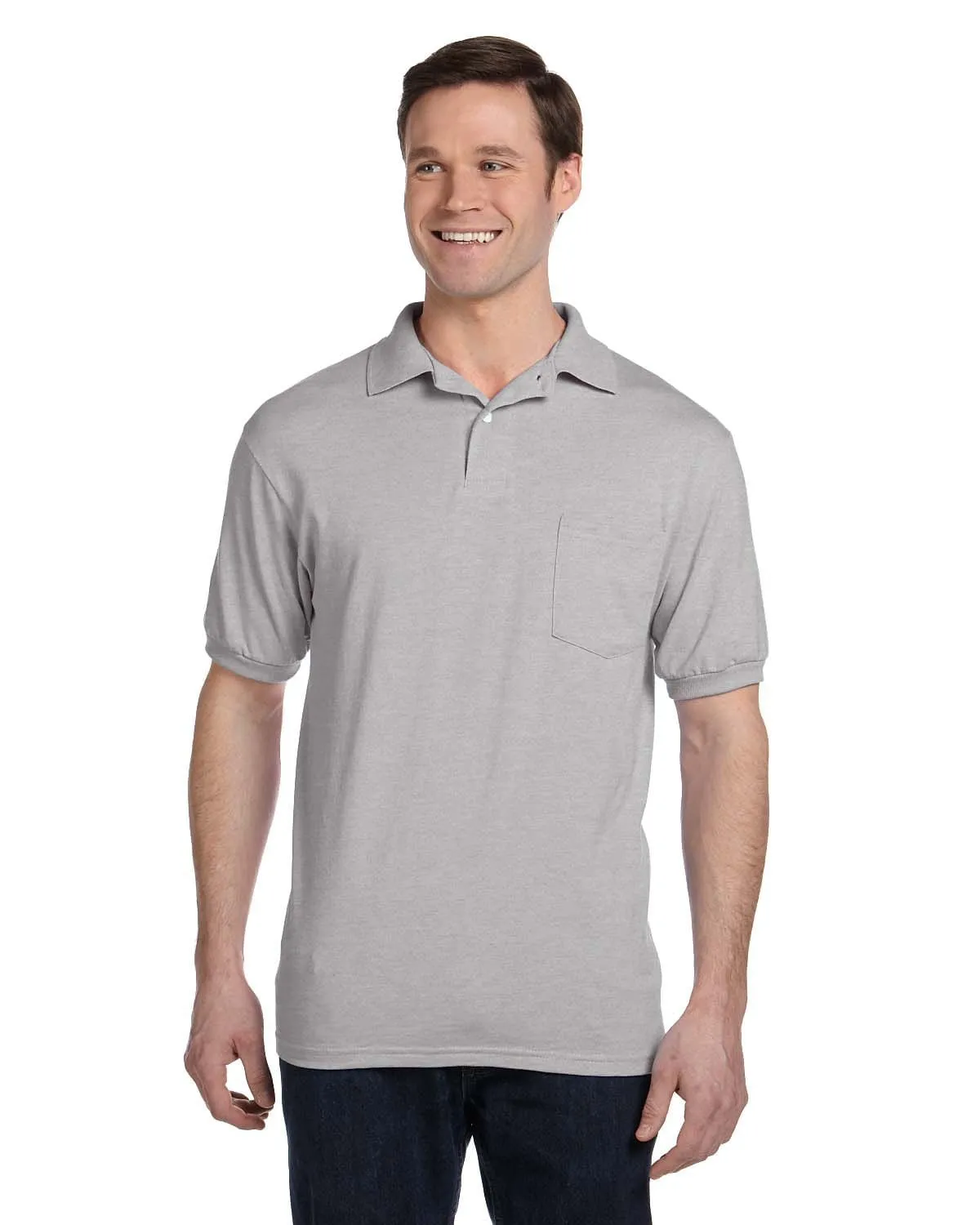 Hanes 50/50 Jersey Knit Pocket Polo Shirt