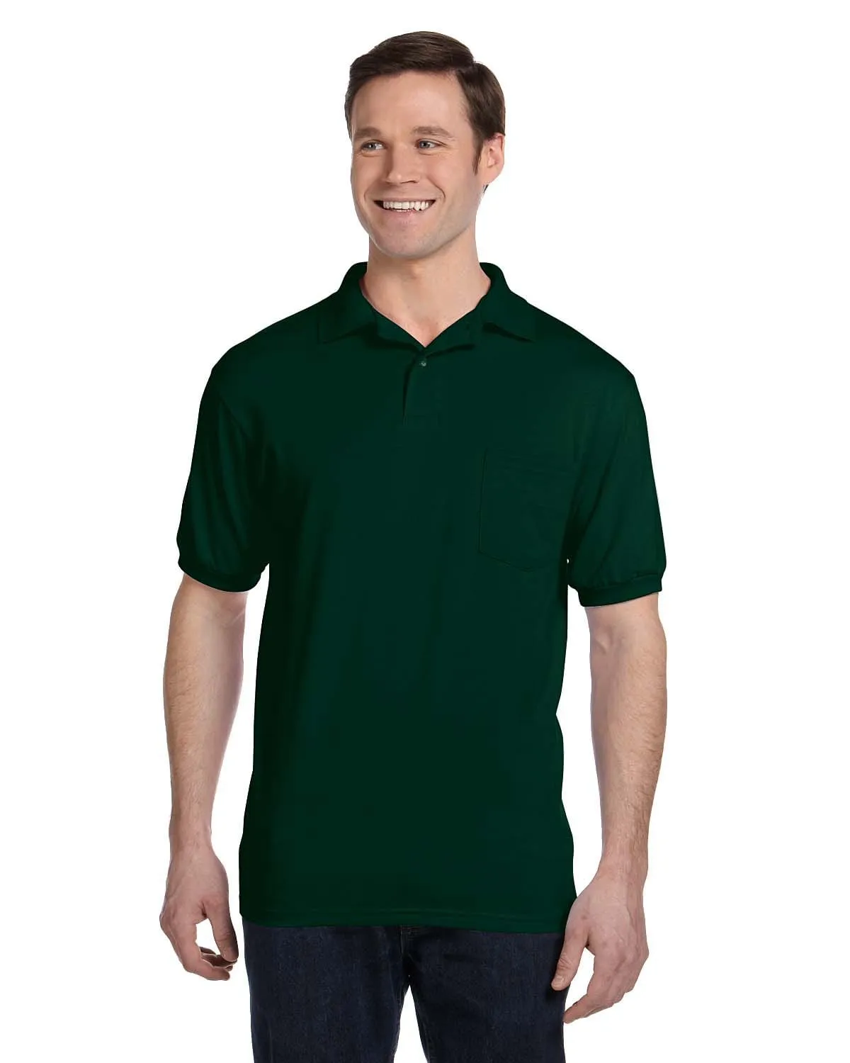 Hanes 50/50 Jersey Knit Pocket Polo Shirt