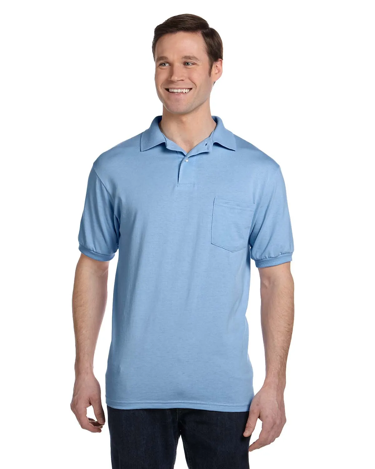 Hanes 50/50 Jersey Knit Pocket Polo Shirt
