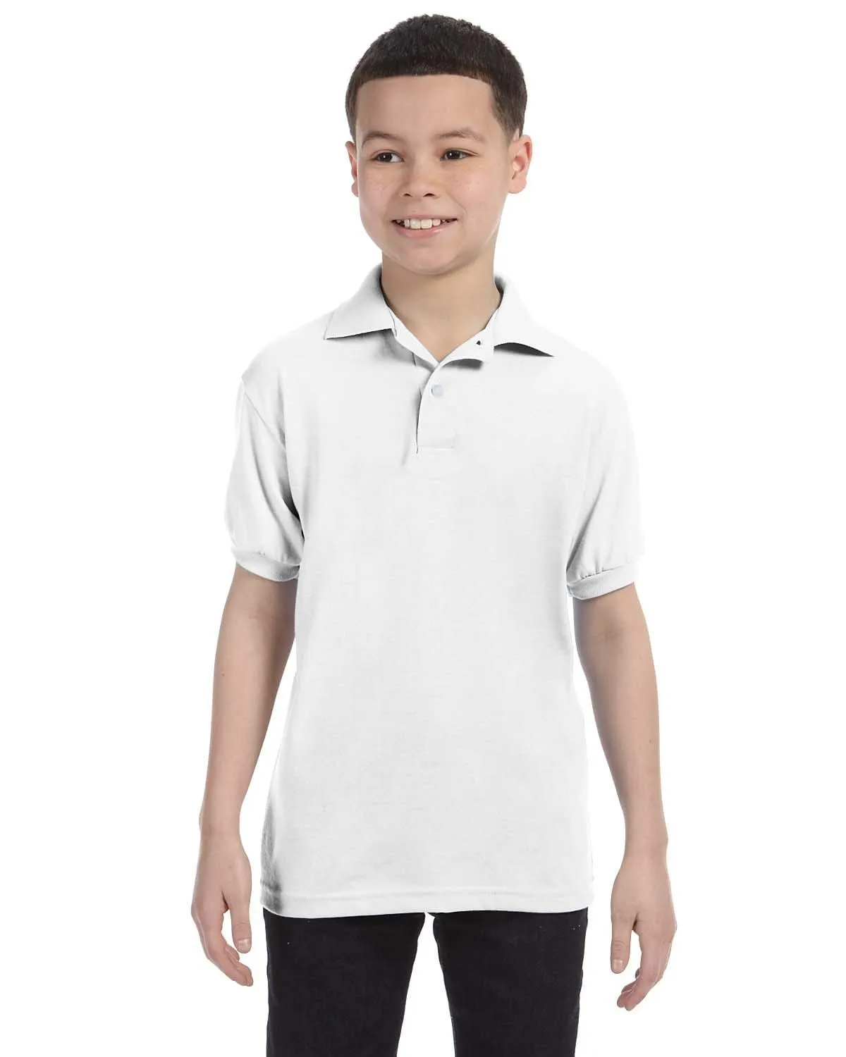 Hanes Youth Jersey Knit Polo Shirt