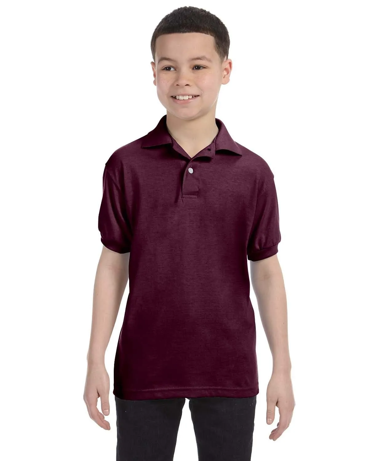 Hanes Youth Jersey Knit Polo Shirt