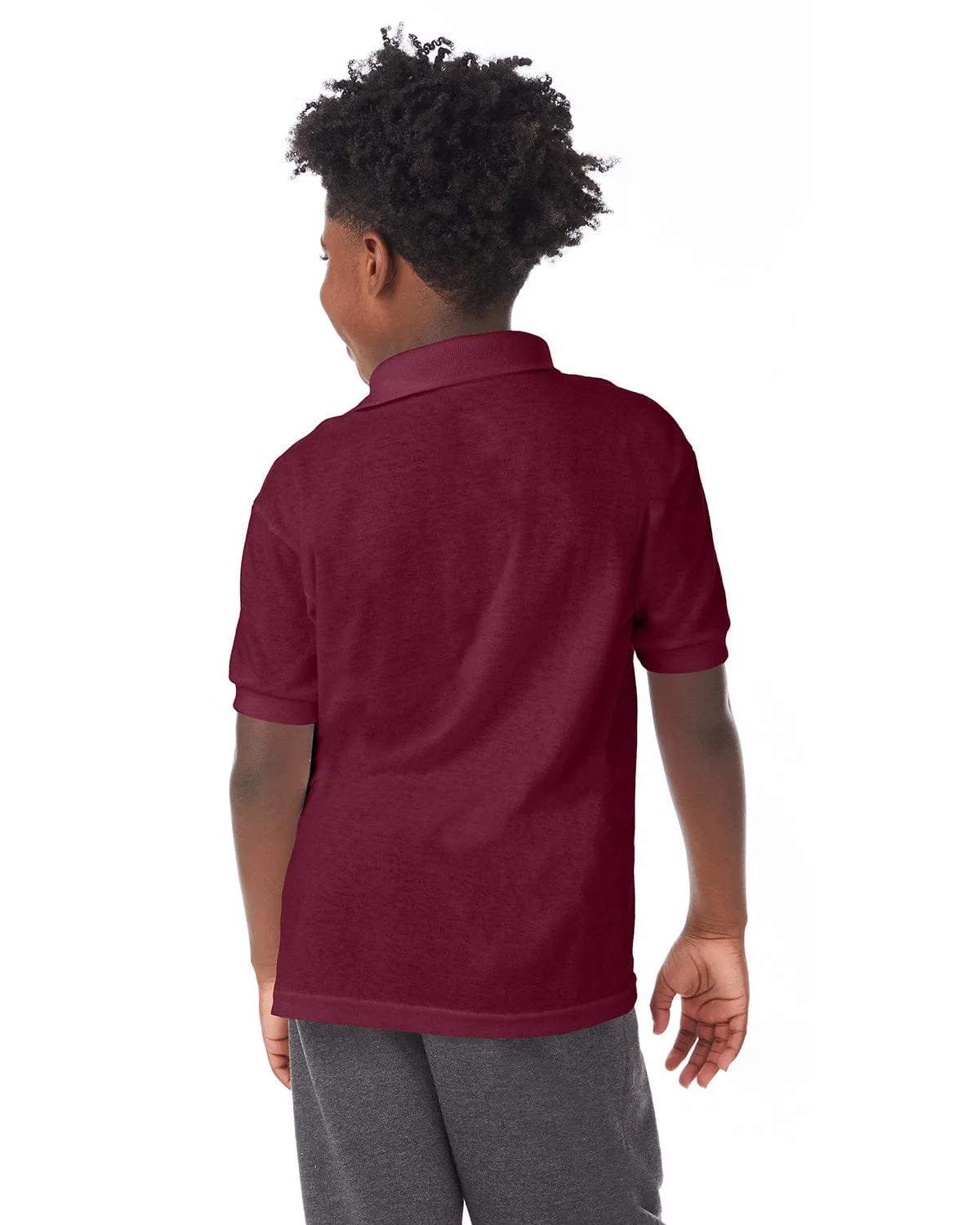 Hanes Youth Jersey Knit Polo Shirt
