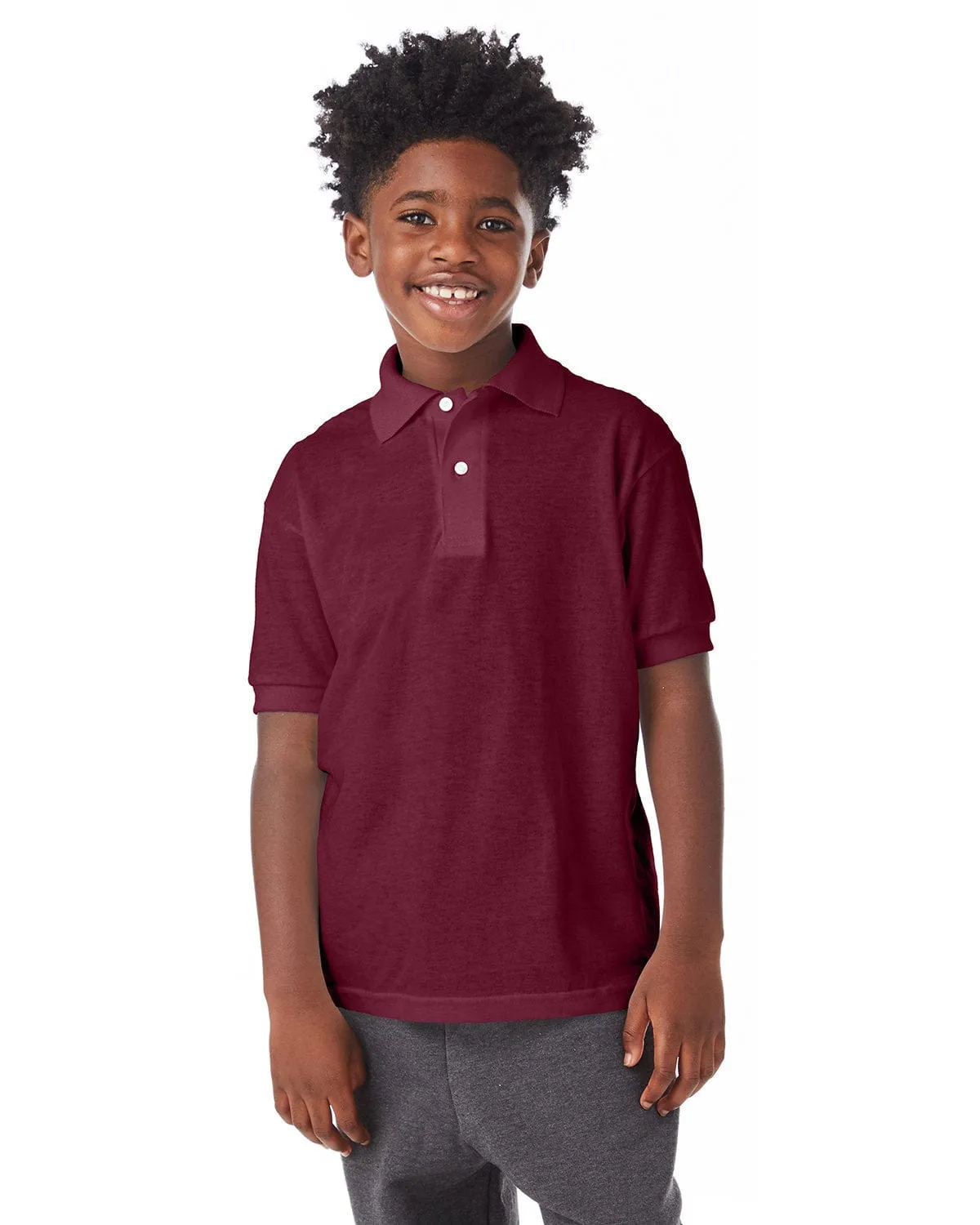 Hanes Youth Jersey Knit Polo Shirt