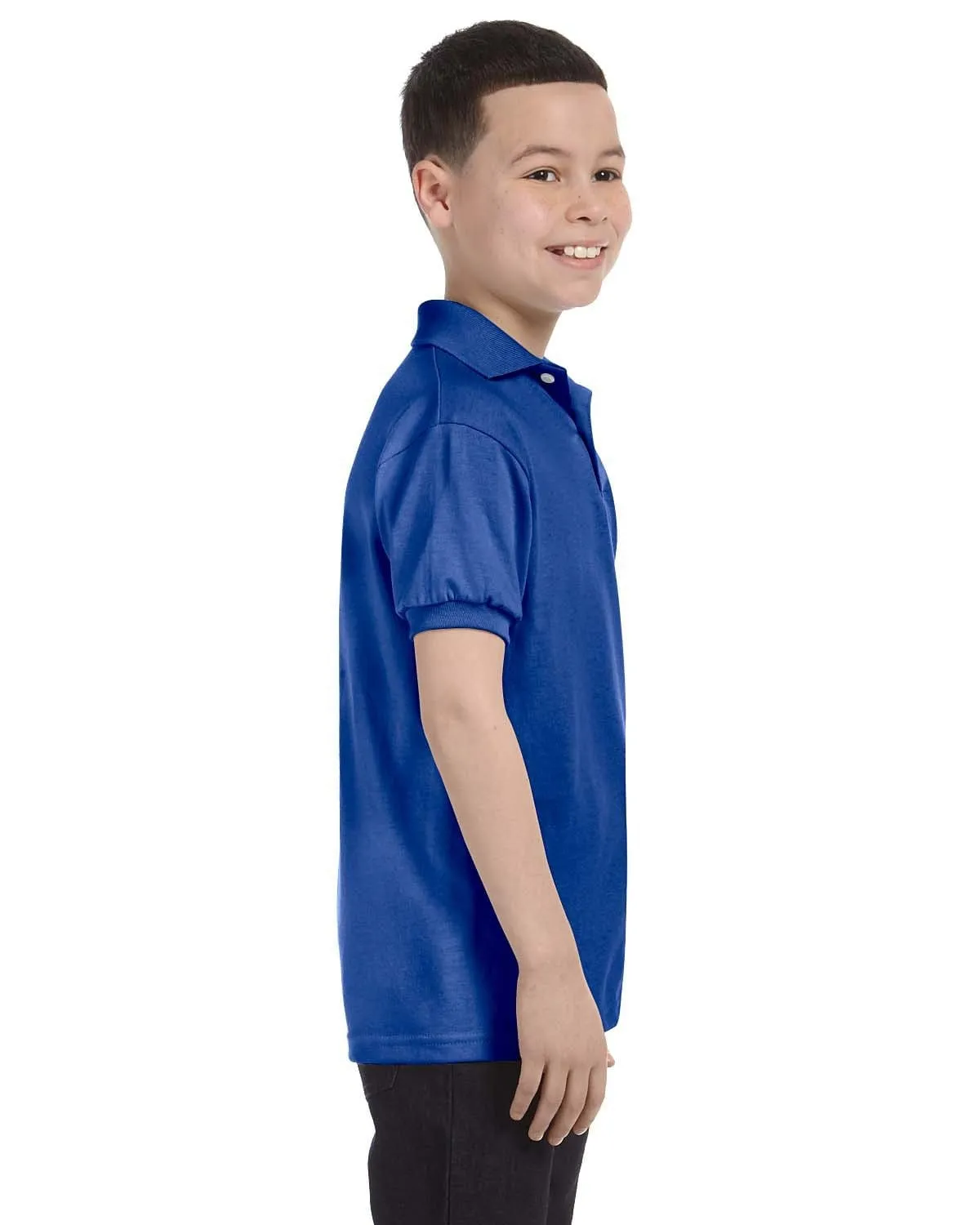 Hanes Youth Jersey Knit Polo Shirt