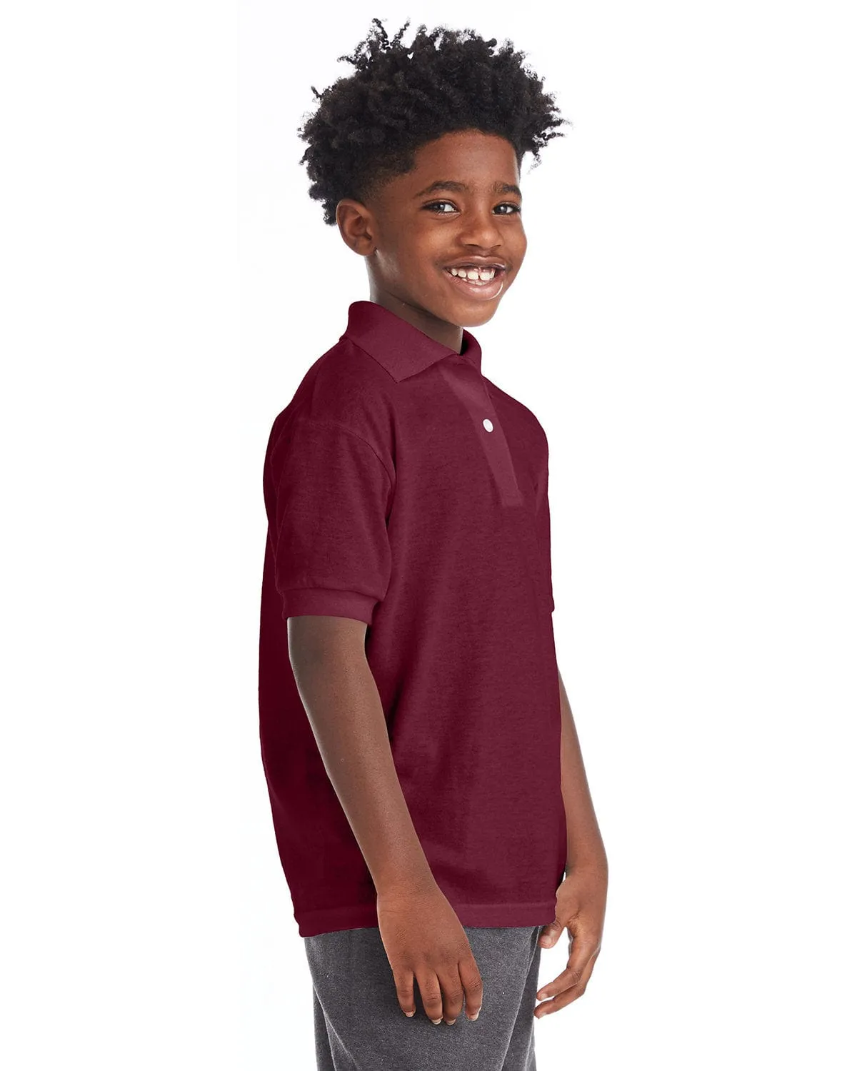 Hanes Youth Jersey Knit Polo Shirt
