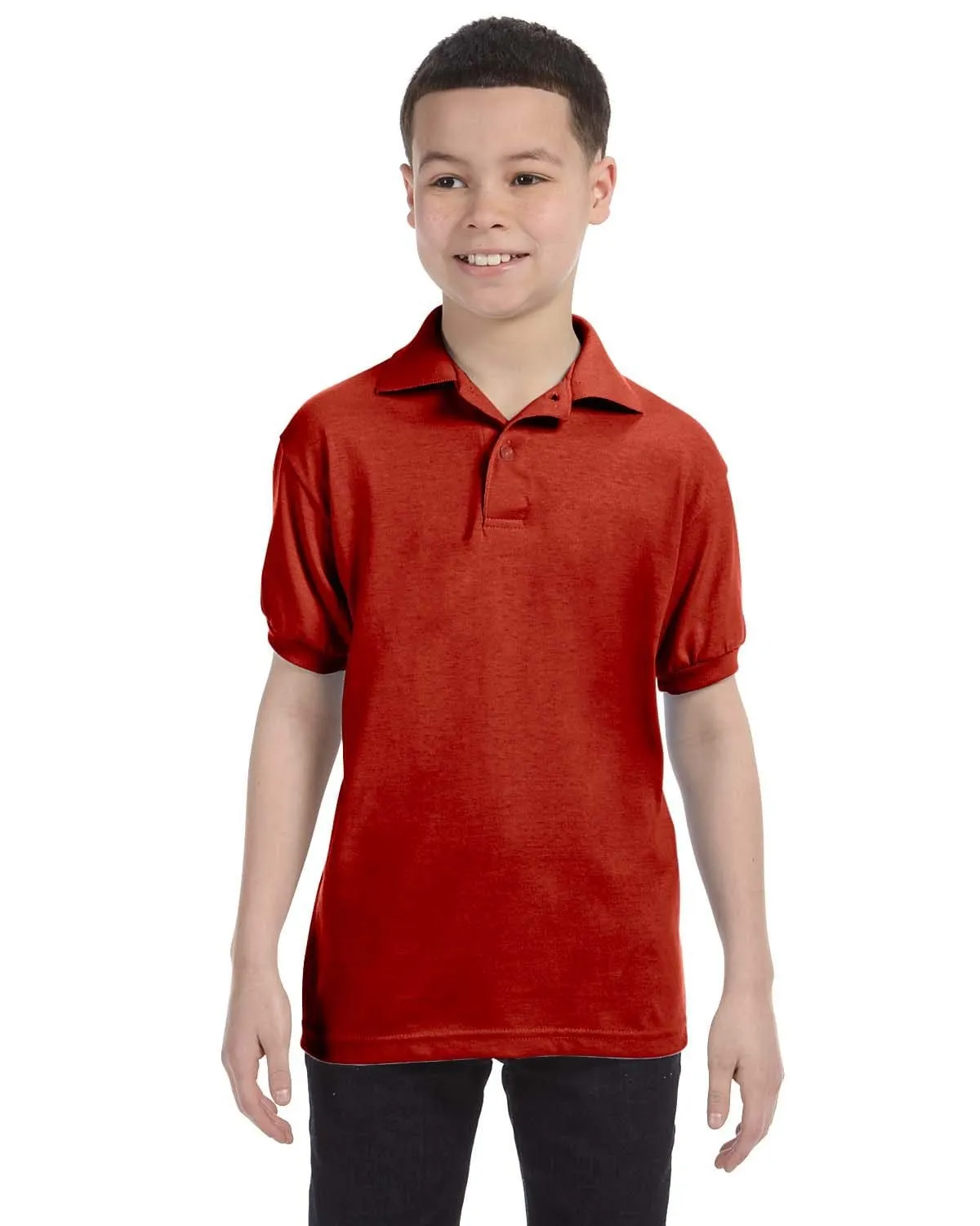 Hanes Youth Jersey Knit Polo Shirt