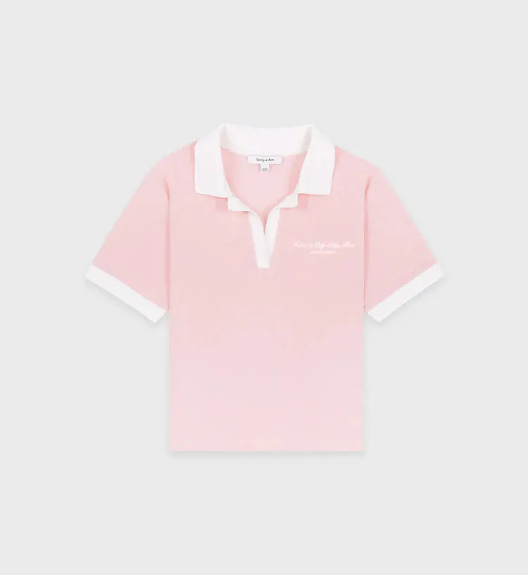 Hotel du Cap Cursive Terry Polo - Eden Pink