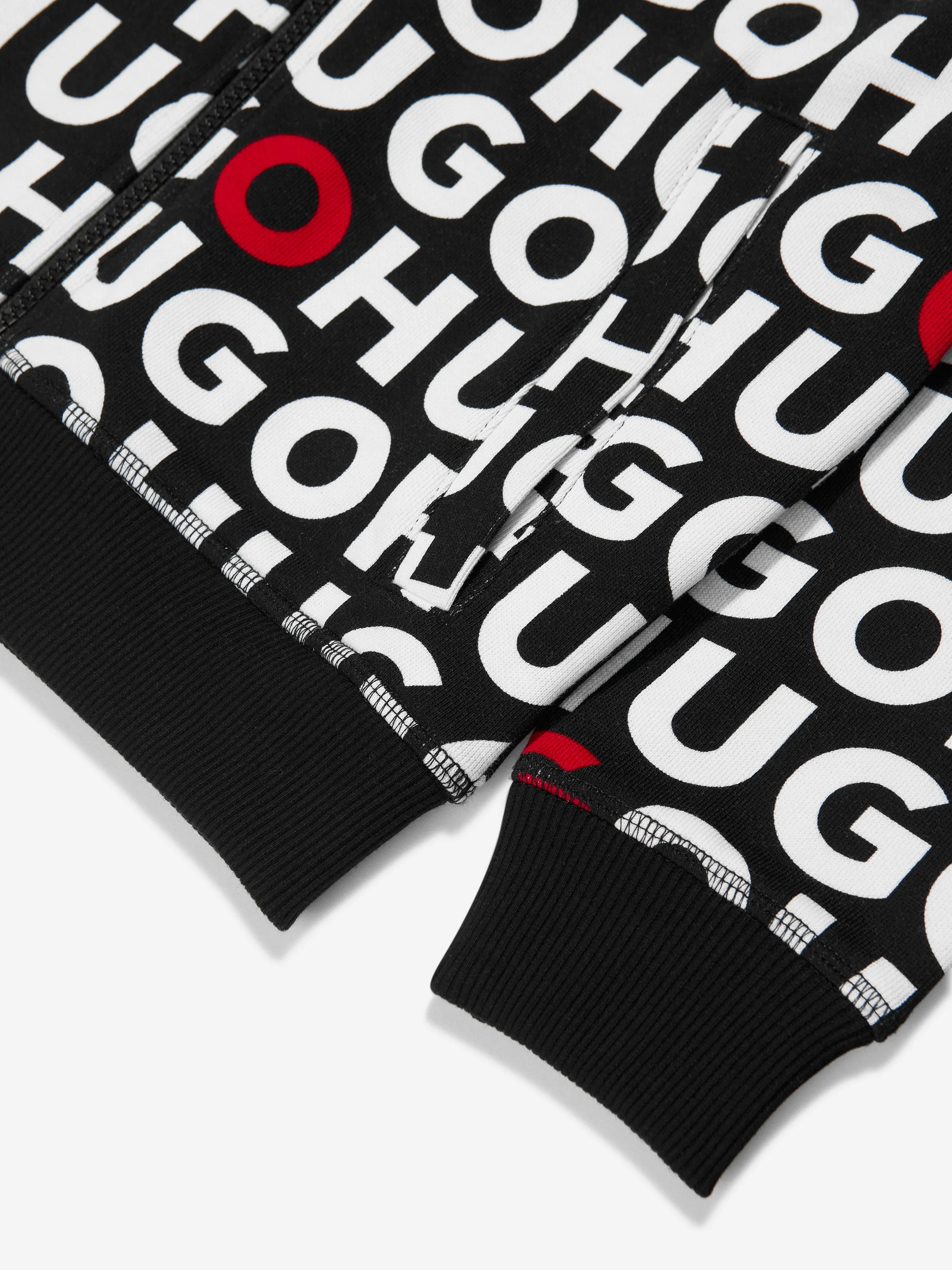 Hugo Boys Monogram Zip Up Top in Black
