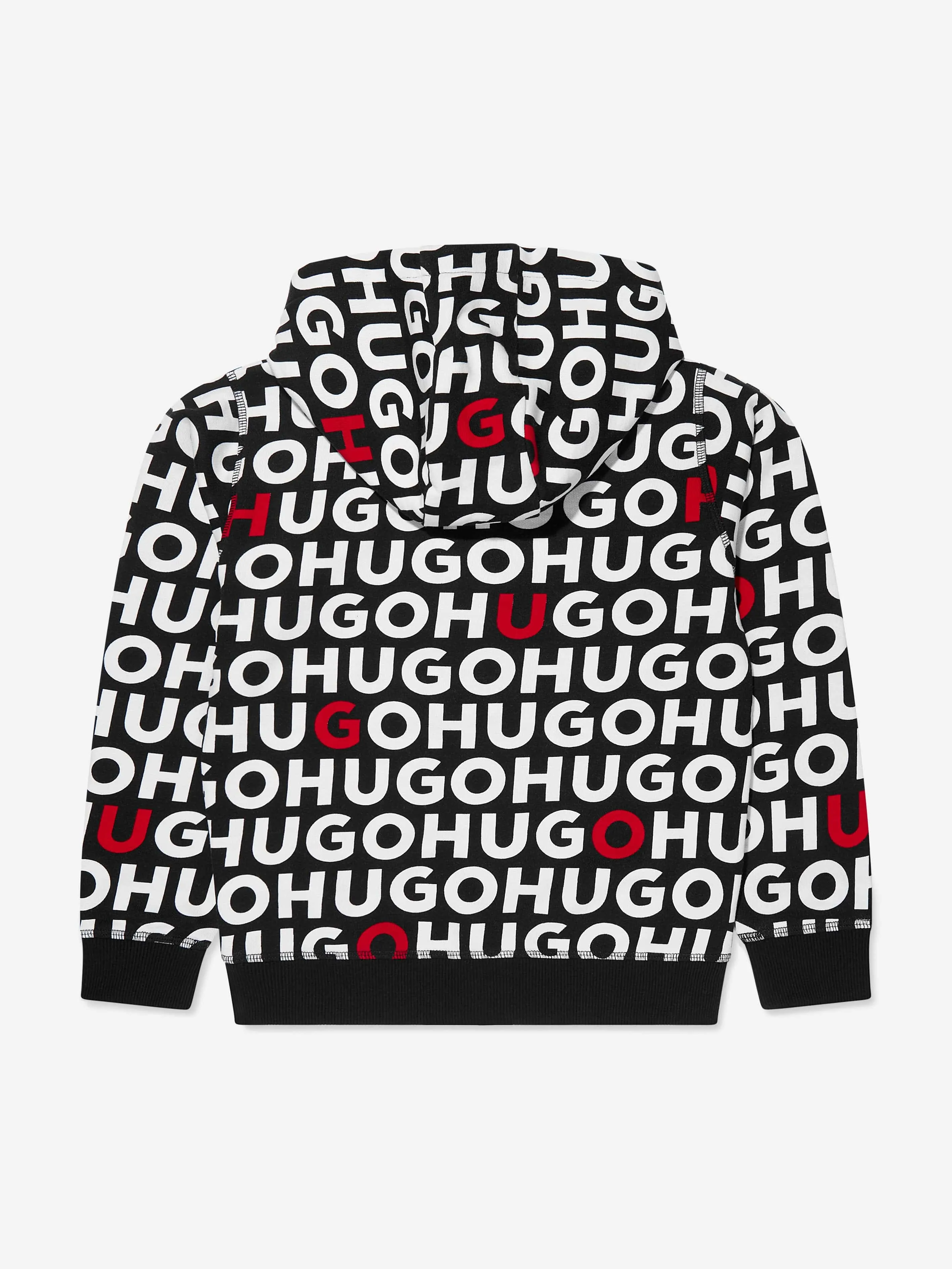 Hugo Boys Monogram Zip Up Top in Black