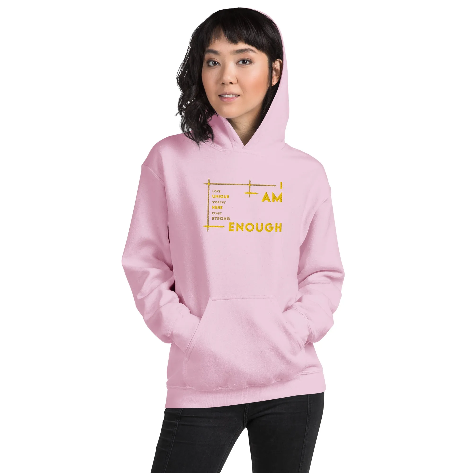 I Am Enough - Embroidered Staple Unisex Hoodie