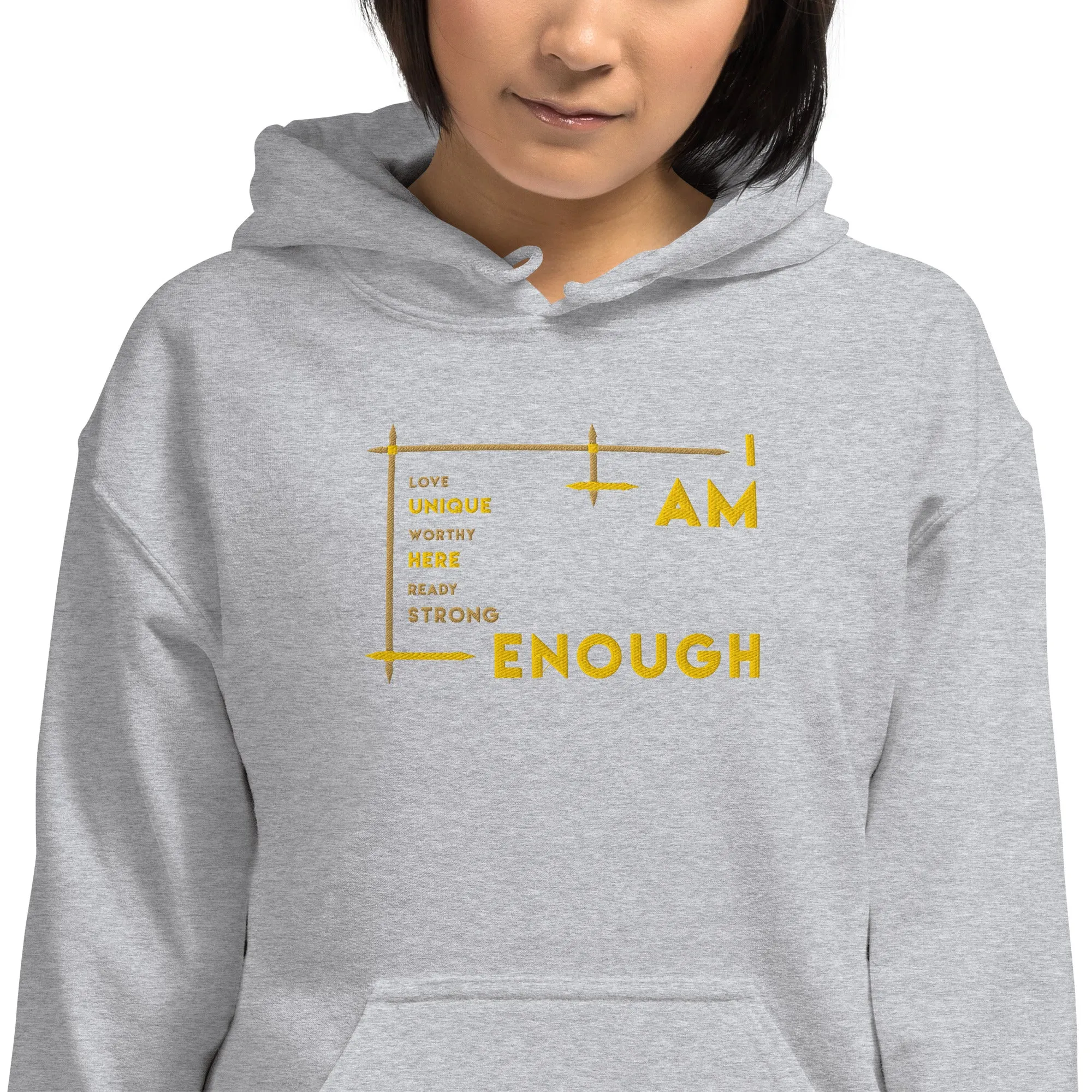 I Am Enough - Embroidered Staple Unisex Hoodie