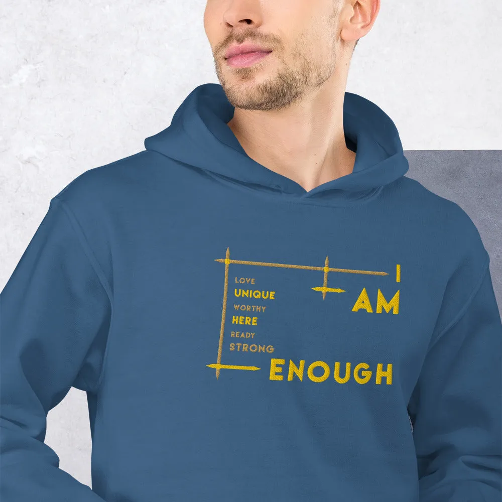 I Am Enough - Embroidered Staple Unisex Hoodie