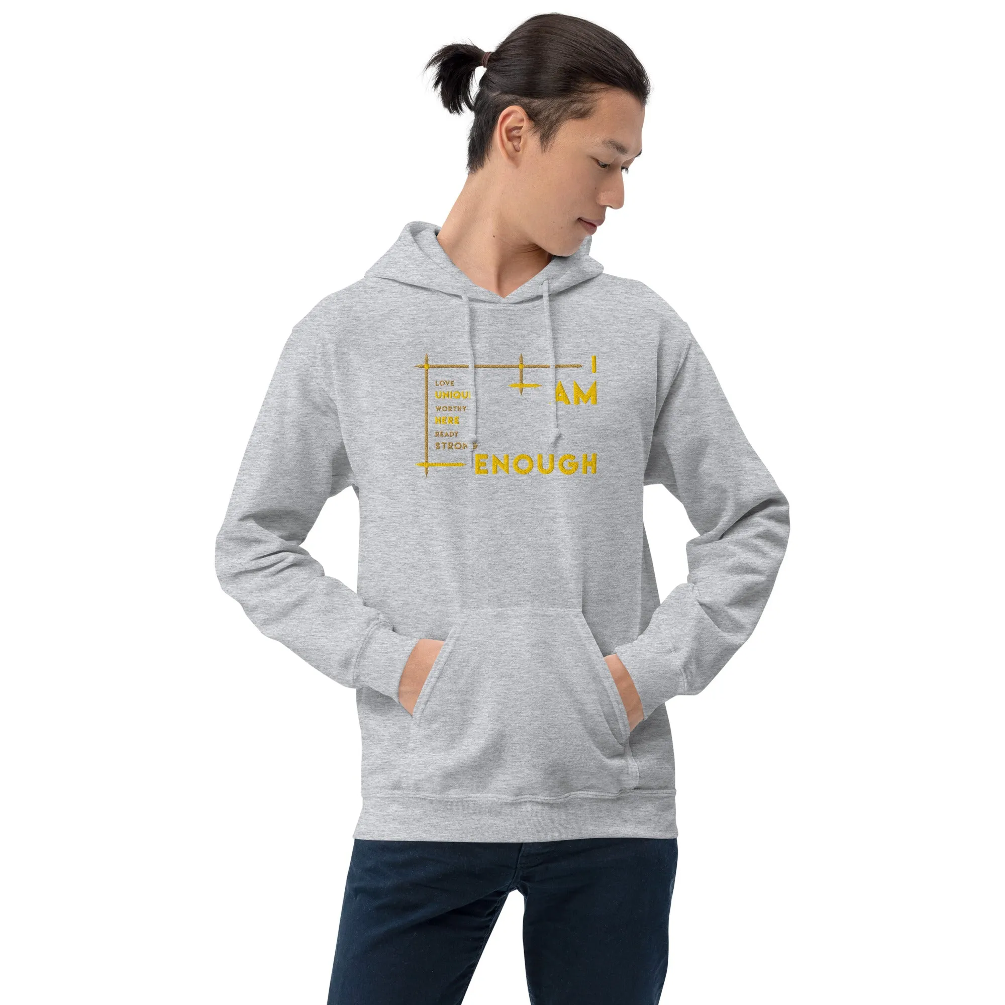 I Am Enough - Embroidered Staple Unisex Hoodie