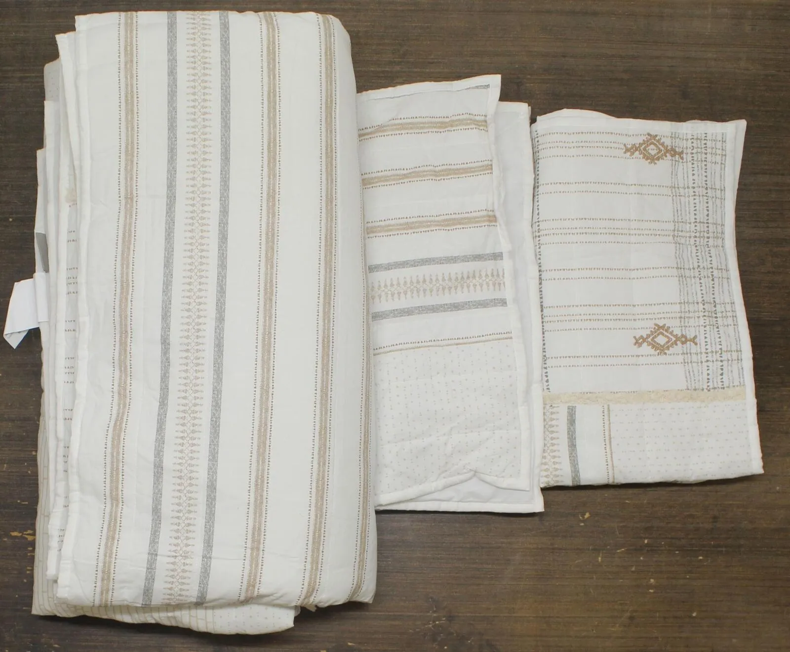 Ink ivy Salar 3-Piece Printed Cotton Quilt Set Shams Natural King / Cal King