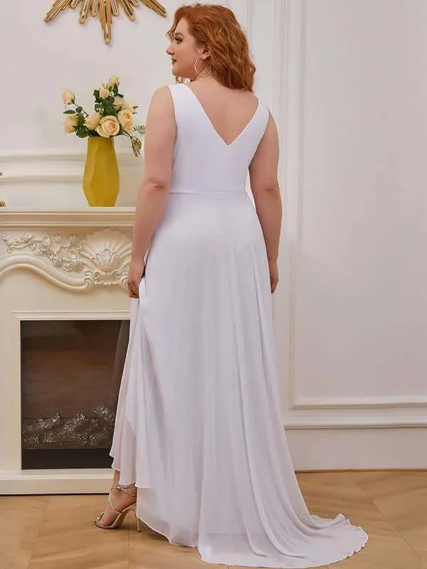 Jaylynn High Low chiffon wedding gown in white Express NZ wide