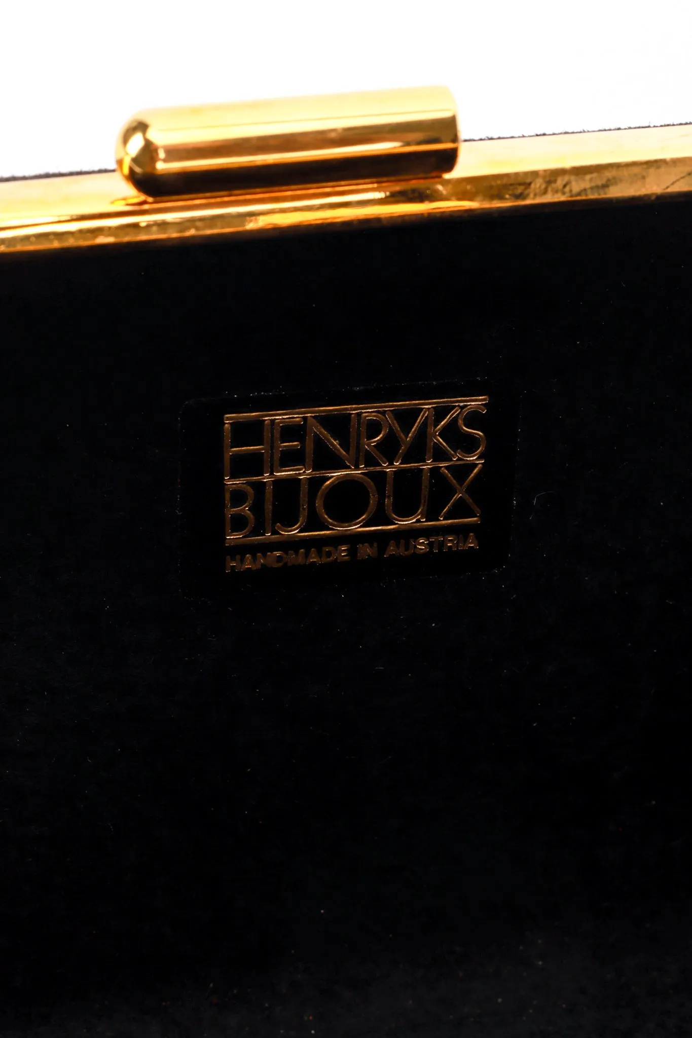 Jeweled Suede Frame Clutch