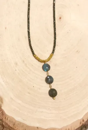 Labradorite Three-drop Necklace