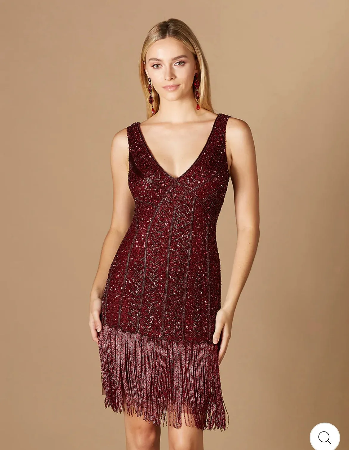 LARA 29361 - BEADED FRINGE COCKTAIL DRESS