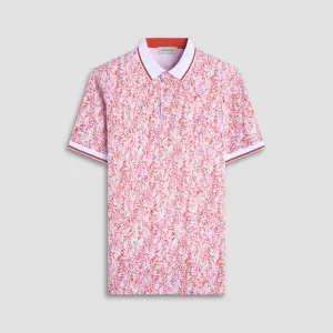 Leaf Print Polo Shirt