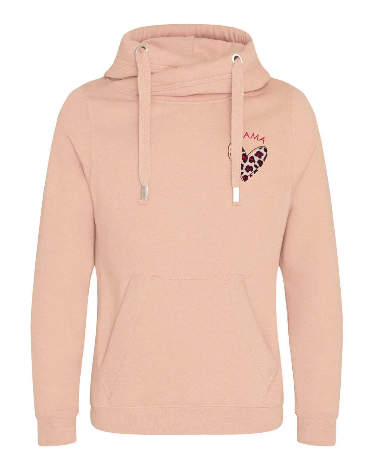 Leopard Print Heart Crossneck Hoodie available in Grey, Pink, Blue, Nude, Black, Navy and Dusty Pink