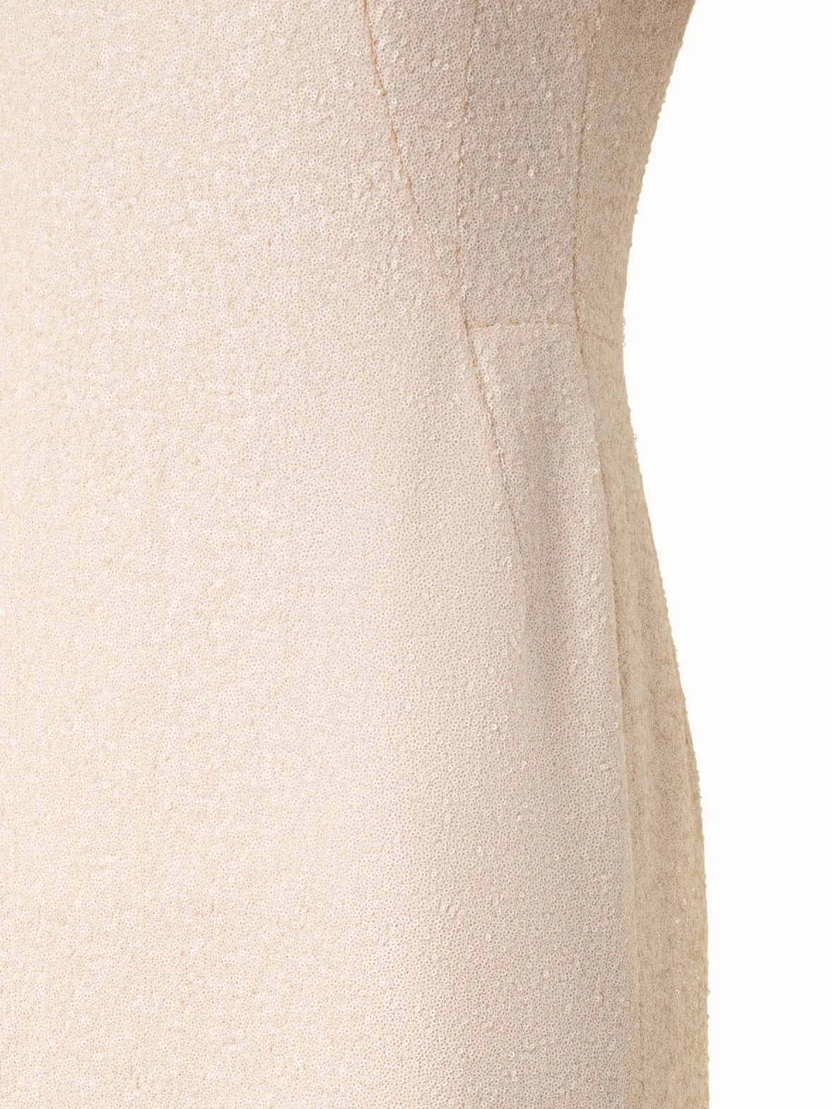 Long Sequined Evening Gown with Short Sleeves