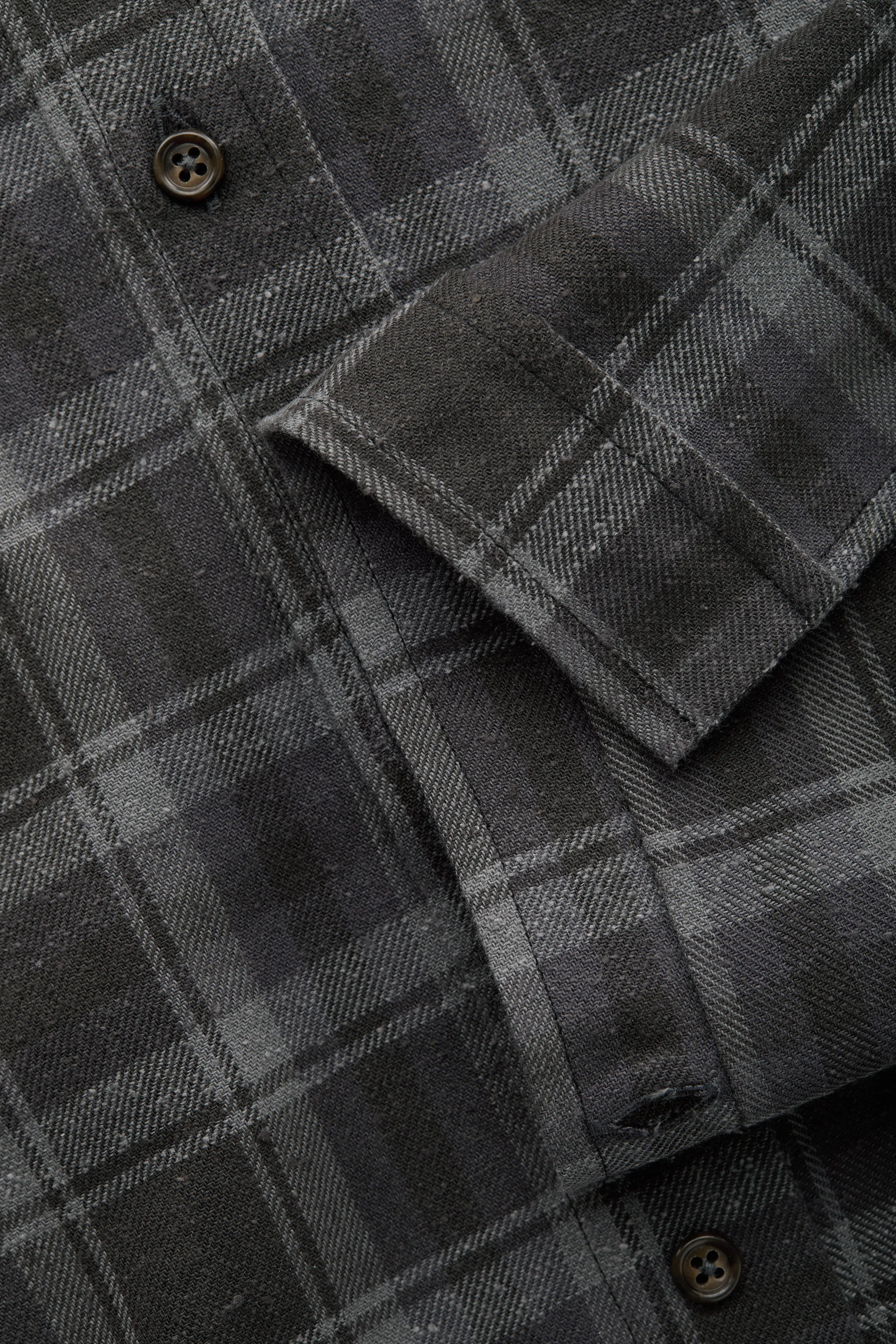 Long Sleeve Regular After-Dinner Button Down Cotton Silk Shirt Blue and Grey Plaid