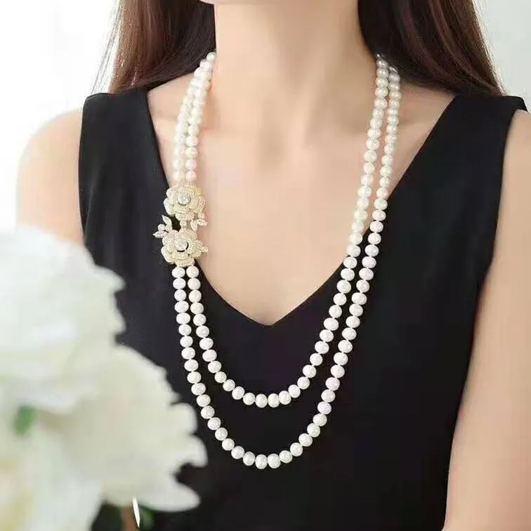 Luxurious Double Strand Freshwater Pearl Necklace