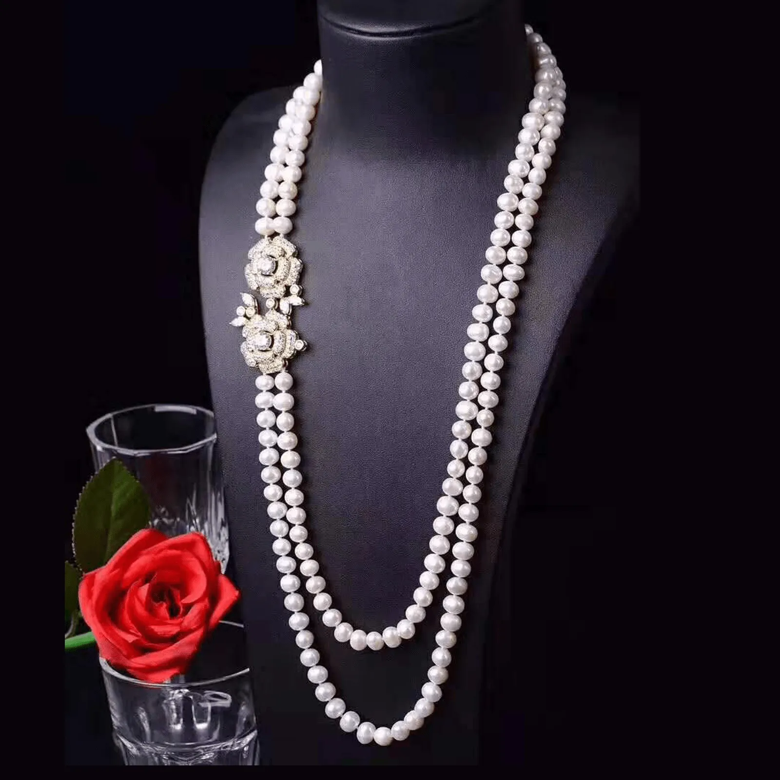 Luxurious Double Strand Freshwater Pearl Necklace
