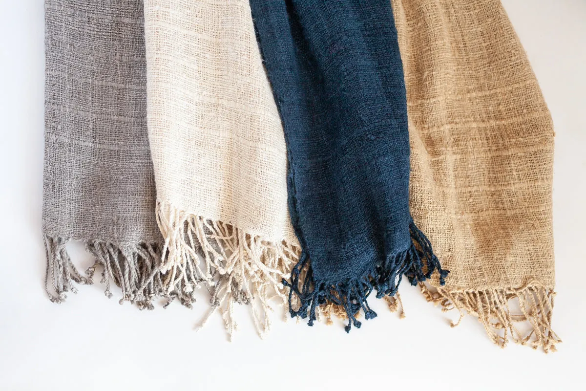 Luxurious Ethiopian Eri Silk Scarf Hand-woven