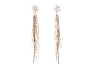 Luxurious golden tassel earrings