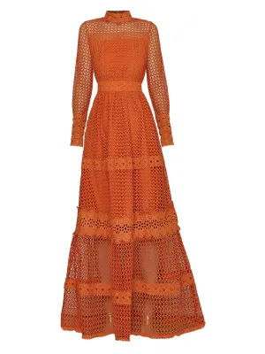 MADALEINE Designer High Quality Elegant Crochet Long Dress - New