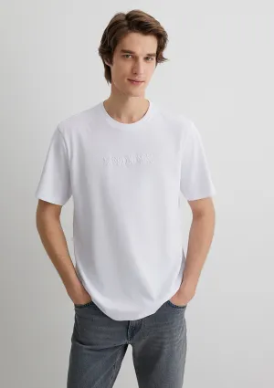 Mavi Black Emroidered White T-Shirt