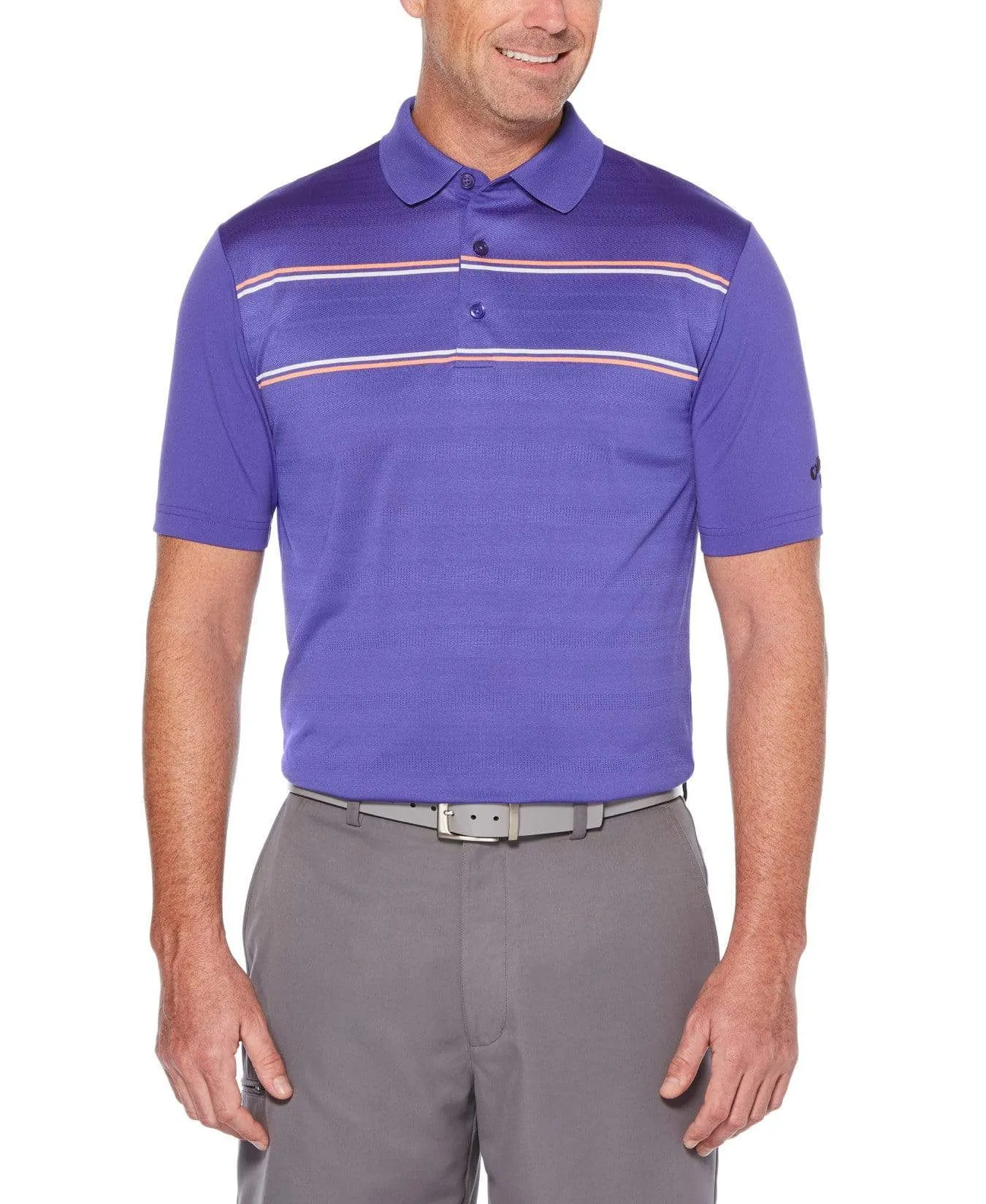 Mens Ventilated Engineered Stripe Polo