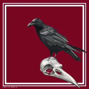 MERLE Burgundy Print Silk Scarf